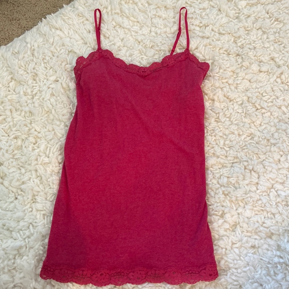 Y2K Hot Pink Laced Tank Top